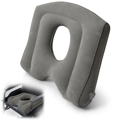 Inflatoast Multi-Inflatable Donut Cushion seat-hemorrhoid cushion for coccyx and back pain-doughnut cushion for sciatica,after operations-portable travel pillows for wheelchairs,office(49X43.5X13CM)