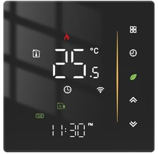 Tuya Zigbee Digital Display Intelligenter Temperaturcontroller Multifunktionaler Heizthermostat mit wöchentlichem Anhang 5+1+1 Tage programmierbar für Home Office Wall Mount (Wasserbodenheizung)