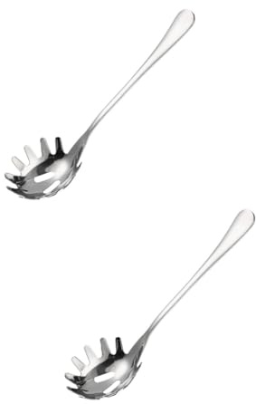VICASKY 2 Pezzi Mestolo per Spaghetti in Acciaio Inossidabile Cucchiaio Leggero e per Noodles Utensile da Cucina per Separare Pasta e Zuppe in Pentola Antiaderente