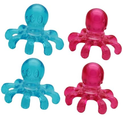 GOOHOCHY 4 pièces Massage Crânien Portable Stimulateur de Chevelu Pratique Apaise Démangeaisons Améliore Circulation Sanguine Cadeau Santé pour Famille et Amis