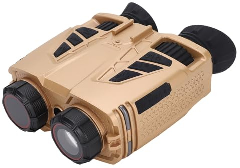 VELATEMOR Binocolo Digitale, Doppio Schermo da 1,3 Pollici, Fotocamera per Binocolo Video Montata Sulla Testa con Zoom Ottico 4K 8x e Zoom Digitale 16x (YELLOW)