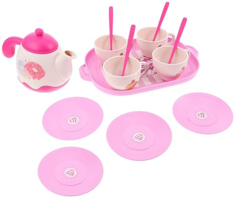 Mikinona Boy Girl's Simulation Tableware Plastic Tea Play Set Teapot Cups Pretend Play Kitchen Accessories for Boy Girl Girl Toys Birthday Present
