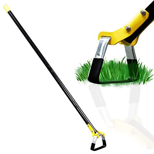 Zappa Strumento da giardino Staffa ad anello in acciaio inossidabile Heavy Duty Regolabile Manico Lungo Manico Sciolto Terreno Scuff Azione Hula olandese per aiuole Sand Farmyard