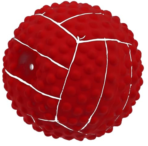 Healifty Sturdy Red Latex Squeaky Dog Toy for Teeth Cleaning and Preventing Biting, Puppy Teething Toy Suitable for Teeth Grinding and Interactive Play