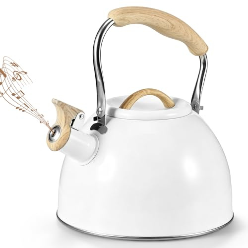 3L Stove Top Kettle, Stainless Steel Whistling Tea Kettles Induction Kettle | Hob Teakettle with Stay Cool Handle & Grip for All Hob Types, Portable Teapot for Kitchen Gas Stove Induction Cooker