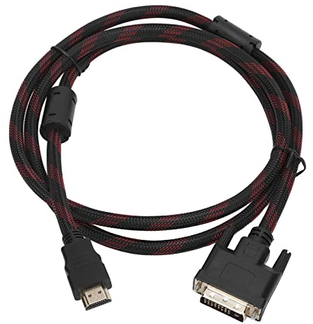 Sxhlseller HD-multimediagränssnitt Till DVI-kabel 1,4 M, 24+1 Dubbelriktad Videoomvandlarsladd, PVC-flätad för Bildskärm Laptopprojektor