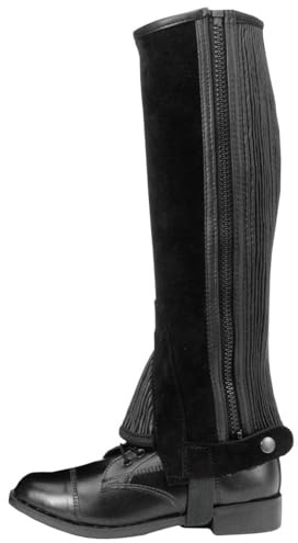 Tough 1 Halbchaps aus Veloursleder., Damen, schwarz, Medium