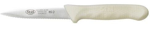 Winco 3.5 Serrated Paring Knives, White PP Hdl, 2pcs/pk