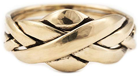 Windalf Ring ZANO 10 mm Puzzlering 4 teilig edle Bronze (Bronze, 58 (18.5))
