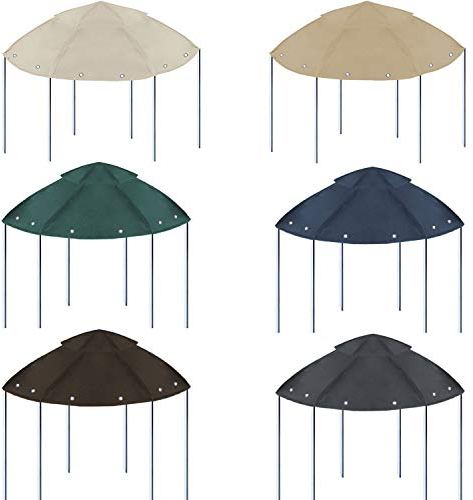 freigarten.de Modèle 2 Toit de rechange pour pavillon de jardin Ø 350 [cm] Matériau étanche : panama en PVC, souple, 370 g/m², ultra résistant, modèle 4