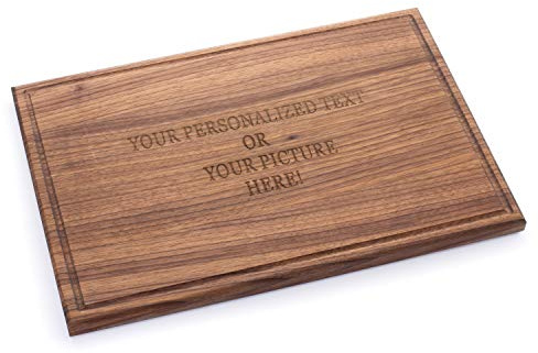 Tuuli Kitchen Schneidebrett mit Individueller Gravur Personalisiert Groß Holz Walnuss (44x30x2 cm)