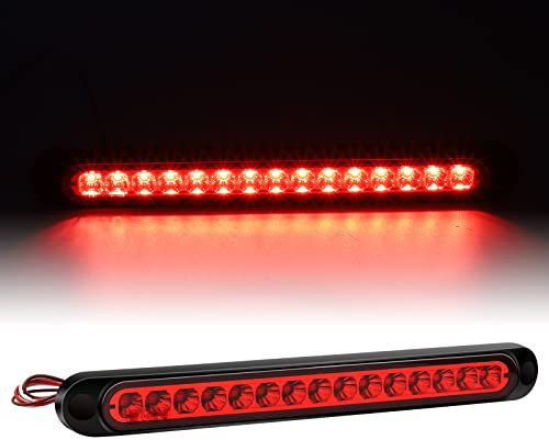 Biqing 1PC Troisième Feu Stop LED Rouge,Universel 12V 24V Feu Arrière de Camion 15LED Feu de Freinage Supplémentaire étanche pour Car Remorque Bus Camion Bateau RV (1)