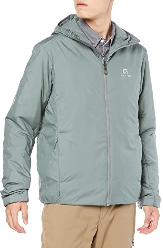 Salomon Herren Outrack Hoodie Insulated Jacket, Grau-Grün (Sedona Sage), M EU