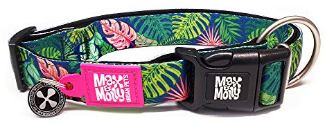 Max & Molly Gotcha! Hundehalsband Halsband Hund mit Smart ID, gepolstertes Neopren Halsband mit Design für sehr kleine Hunde, wasserdicht, bequem, verstellbar, Tropical, XS