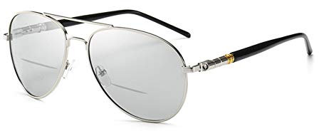 EYEphd Intelligente bifokale Outdoor-photochrome Lesebrille der Männer, Retro-Pilot-Metallrahmen-Linse, geeignet für Fahr/Angel vergrößerung +1.0 bis +3.0,Silber,+2.25