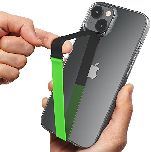 Sinjimoru Colorful Elastic Phone Strap Holder for Hand, Reusable Universal Cell Phone Loop Finger Holder with Clip for iPhone & Anroid Phone. Sinji Loop Clip Two Tone Nature Black 210