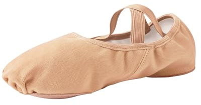 Stelle Women Ballet Shoes Highly Stretch Canvas Adult Ballet Slippers Split Sole Yoga Dance Shoe for Girls Boys(Sand,9MW)