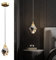 Moderna Lampada A Sospensione In Cristallo, Lampada A Sospensione In Cristallo A LED A 3 Colori, Per Cucina Isola Camera Da Letto Soggiorno Illuminazione Sala Da Pranzo (Oro)