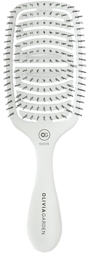 Olivia Garden - Essential Care Flex Bristles Cheveux fins Ice White. Brosse à cheveux secs et humides démêlante pour cheveux fins