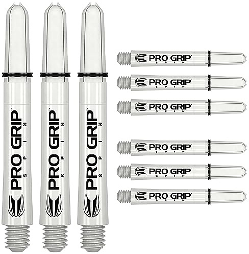 Target Darts 3 x Sätze Weiß Pro Grip Spin Dart Stiele Kurz - 9 Dartschäfte Insgesamt