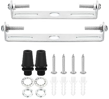 PATIKIL 90mm 100mm Techo Luz Placa Kit, 2 Juego Luz Accesorio Montaje Soporte Placa Universal Acero Transversal Barra para Hogar Oficina Colgante Pared Lámpara