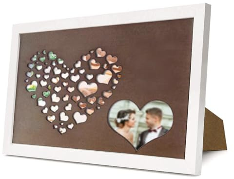 Zasvec Geldgeschenk Bilderrahmen 1 Satz Geld Geschenke Verpackung Geldgeschenk Hochzeit mit Personalisiertem Herzmotiv Hochzeitsgeschenke für Geburtstag, Jubiläen, 25.4 * 20.3cm