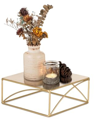 Nuptio Tarta Soporte Cake Stand: 21cm Boda Pedestal Expositor Oro Cupcakes Decoracion Pie Metal Escuadras Metalicas Estructura Baby Shower Navidad