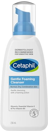 Cetaphil Gesichtsreinigung Schaum mit Vitamin B3, B5, E und Glycerin 236ml - Entfernt überschüssigen Talg, Make-up und Verunreinigungen - Verstößt nicht die Hautschutzbarriere - Reinigt schonend