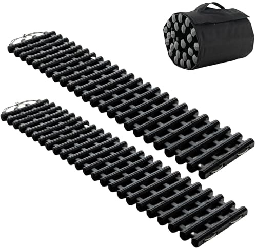 GiantexUK 2PCS Traction Mats, 23.5/33.5/39.5 Tire Recovery Track Pad Roll with Bag, Car Vehicle Tyre Off Road Escape Grip Boards Aid for Sand Mud Snow Ice Emergency (100 x 21 x 3cm)