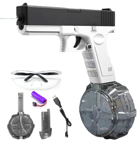 Wasserpistole Elektrisch, Kinder Erwachsene Wasserspritzpistole Elektrische Wasserpistole Große Reichweite 16FT, 60CC + 500CC Große Kapazität Wasserpistolen für Pool Strand Party Sommer Spielzeug