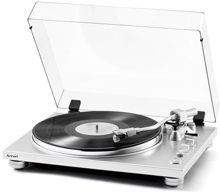 Arrari PR-100 Belt-drive 2-Speed 33/45 RPM Vinyl Record Player, Moving Magnetic Cartridge AT-3600L, Wireless Connection, Metal Shell