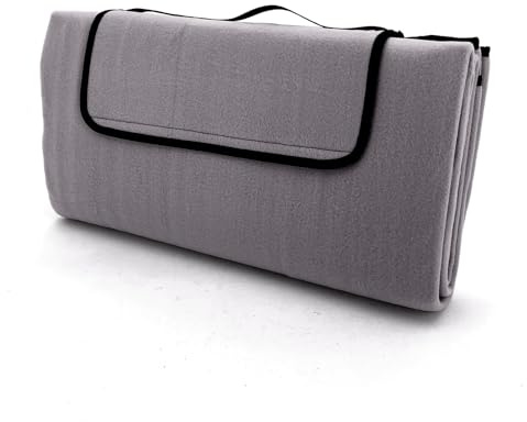 heimtexland Picknickdecke wasserdicht Outdoor Strandmatte Isomatte waschbar Campingdecke faltbar mit Tragegriff Festival Zelten Picknick Strand Decke Typ549 Grau 135x170 cm
