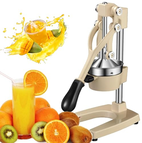 Exprimidor Manual Comercial, Prensa Manual De Frutas, Palanca De Extensión Giratoria Por Gravedad, Base Estable En Forma De U Con Ventosa, Cómodo Mango Antideslizante/lavable