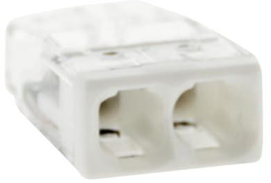 WAGO, Serie 2273, 2-Wege-Direktsteckklemmen, Beutel mit 20 Stück, für starre Drähte von 0,5–2,5 mm², Spannung 450 V, Strom 24 A, Abisolierlänge 11 mm, schnelle und sichere Installation | Steckklemme fuer starre Leiter 0,5-2,5 qmm, 24 A Nennstrom, 450 V Spannung, 11 mm Abisolierlaenge, transparente Dose