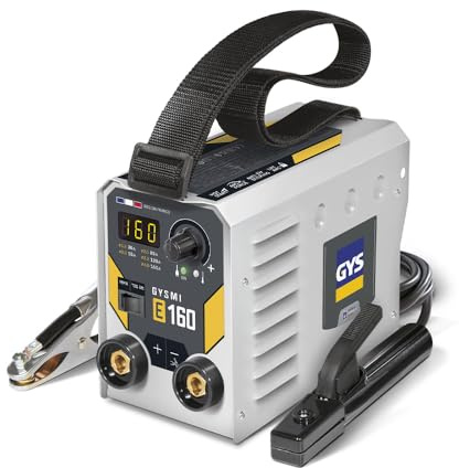 GYS, GYSMI E160, Poste à Souder à l'Électrode Enrobée 160A Monophasé 230V (MMA), TIG DC Lift, Digital, Arc Force, Antisticking, Hot Start, Avec Valise, Porte-électrode, Câble de Masse