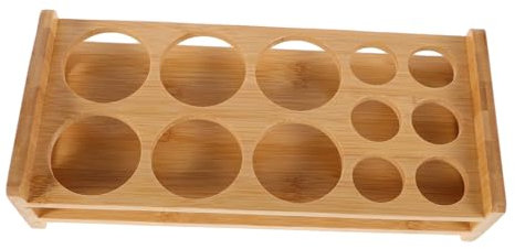 PRETYZOOM Distributeur De Verres À Liqueur Plateau De Service Pour Verres À Liqueur À r Marron Clair Avec Support Distributeur De À r En Bambou