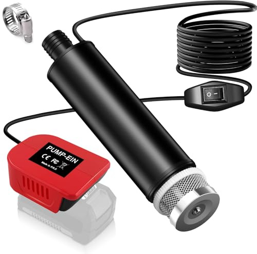 Tragbare Wasserpumpe Sumpfpumpe für Einhell 18V Power X-Change Akku, 120W, 12V Regenfass Wassertransferpumpe Schmutzwasserpumpe Nutzpumpe für Garten, Whirlpool, Tank, Pool, Teiche, Aquarien
