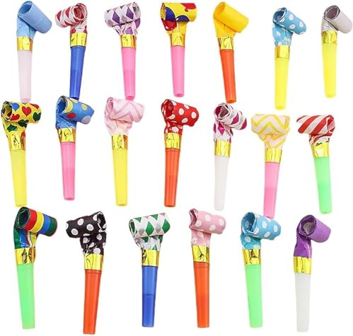 20 Stück Tröte,Farbe Mini Tröten Kindergeburtstag,Farbig Gemischt Funny Whistles Tröten Party,Kinder Krachmacher Tröten Fasching Spielzeug,für Partys,Geburtstagsfeiern,Festliche,Anlässe Bankett
