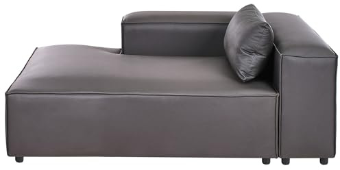 Beliani Modul Chaiselongue zum Sofa Kunstleder schwarz rechts mit Lehne Kissen Brande