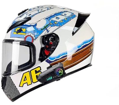 ZLHYQA Casque de Moto modulaire pour Adulte, homologué ECE, visière Rabattable antibuée, Casque intégral de Course Tout-Terrain avec Deux Haut-parleurs, pour Hommes, Femmes, Jeunes, VTT,