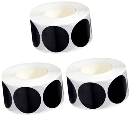 OFFSCH 3 rollos Etiquetas Redondas para Botes de Especias Reutilizables Pegatinas de Pizarra Negra para Frascos de Cocina de Etiquetas para Organización y Almacenamiento