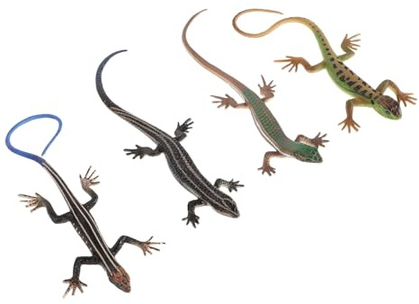 GARIOUANS 4piezas Modelo de Lagarto Simulado de Plástico Realista Juguete de Reptil Lagarto de Juguete para Reconocimiento de Animales Decoración de Fiesta