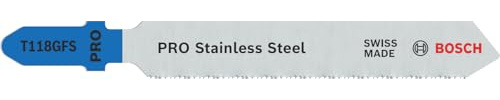 Bosch 5x PRO Stainless Steel T118GFS Jigsaw Blade (for Stainless steel sheets, Stainless steel sheets, Length 83 mm, Professional Accessory Jigsaw)