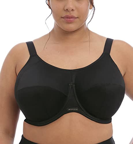 Elomi womens Full Coverage Sport Sports Bra, Black, 40HH