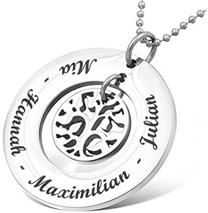 Juwelier Schönschmied - Unisex Kettenanhänger aus Edelstahl inkl. Gravur und Kette AH350 - Vikash