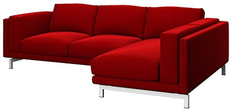 Soferia Sofabezug Kompatibel Mit NOCKEBY 2er-Sofa Sofaüberzug Sofaüberwurf Sofaschoner Cover Kratzfest Hydrophobie Allergenfrei Elegance Rot
