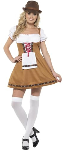 Smiffys Bavarian Beer Maid Costume, Brown Halloween und Karneval