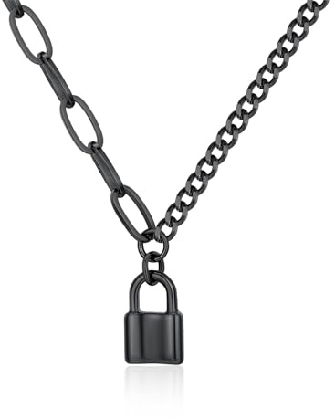 ChainsHouse Damen Y-Kette mit Anhänger Herz/Säule/Schloss/Stern Choker | Lange Lariat Halskette Edelstahl Frauen, Einstellbar Lariatkette Collier Accessoire, Modeschmuck für V-Kleider Pullover