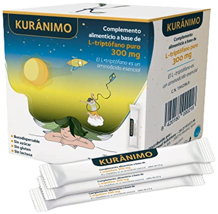 Kuránimo 30 sobres Triptófano Puro. Mejora el Estádo de Ánimo. Ayuda a combatir Ansiedad y Estrés. Reduce Cansancio y Fatiga. Regula el Apetito. Mejora la Atención. Sin Fructosa/Lactosa/Gluten.