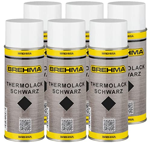 BREHMA 6x Thermolack schwarz 400ml bis 600° C hitzebeständig Schutz abriebfest